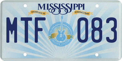 MS license plate MTF083