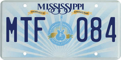 MS license plate MTF084