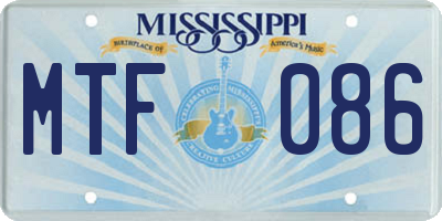 MS license plate MTF086
