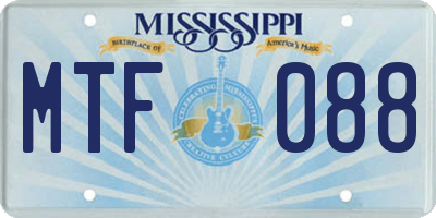 MS license plate MTF088