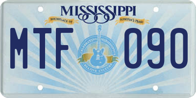 MS license plate MTF090