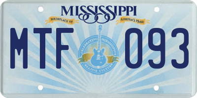 MS license plate MTF093