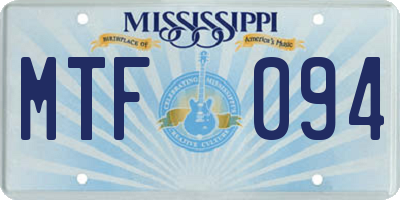 MS license plate MTF094