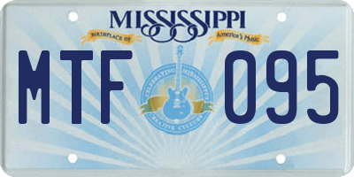 MS license plate MTF095