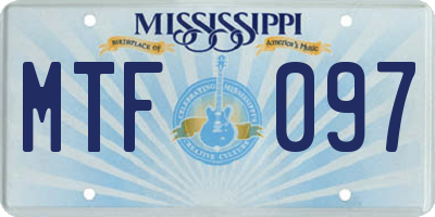 MS license plate MTF097