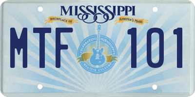 MS license plate MTF101