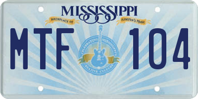 MS license plate MTF104