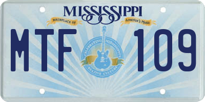 MS license plate MTF109