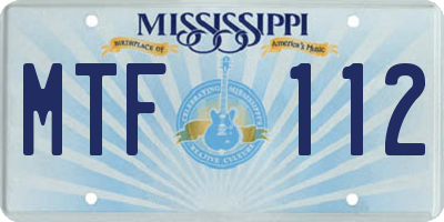 MS license plate MTF112