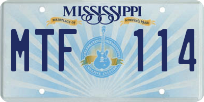 MS license plate MTF114