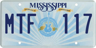 MS license plate MTF117