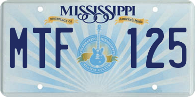 MS license plate MTF125