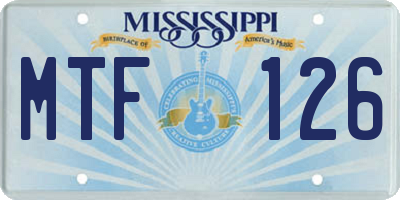 MS license plate MTF126