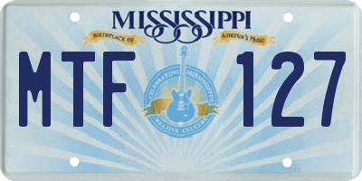 MS license plate MTF127