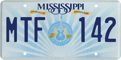 MS license plate MTF142