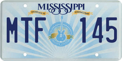 MS license plate MTF145