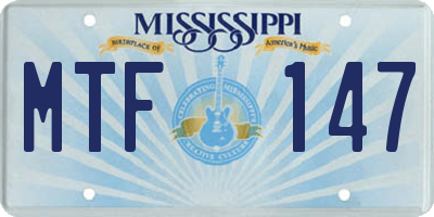 MS license plate MTF147