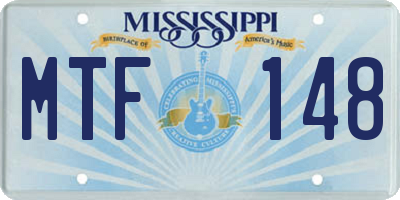 MS license plate MTF148