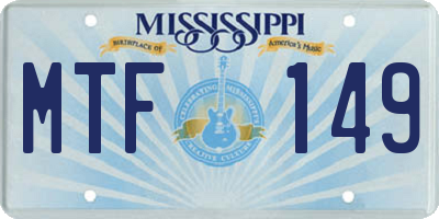 MS license plate MTF149