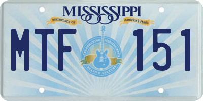 MS license plate MTF151
