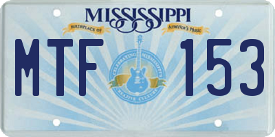 MS license plate MTF153