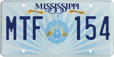 MS license plate MTF154