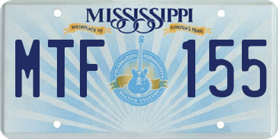 MS license plate MTF155