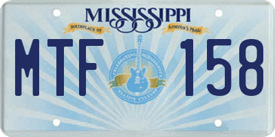 MS license plate MTF158