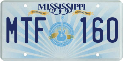 MS license plate MTF160