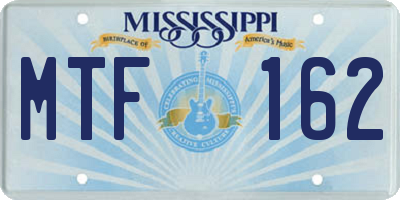 MS license plate MTF162