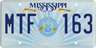 MS license plate MTF163