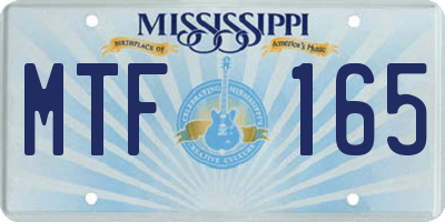 MS license plate MTF165
