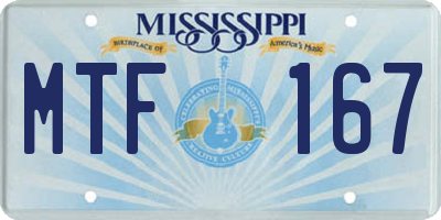 MS license plate MTF167