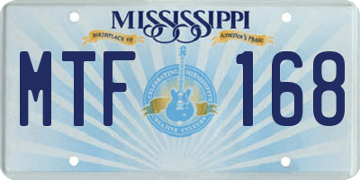 MS license plate MTF168