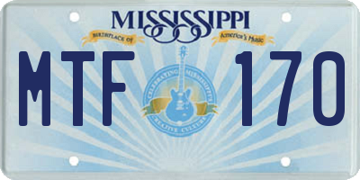 MS license plate MTF170