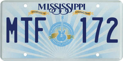 MS license plate MTF172