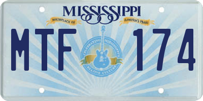 MS license plate MTF174