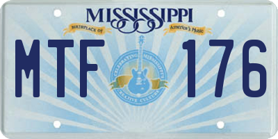 MS license plate MTF176