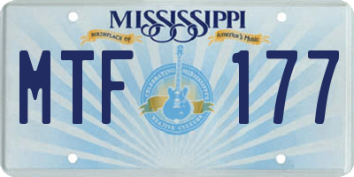 MS license plate MTF177