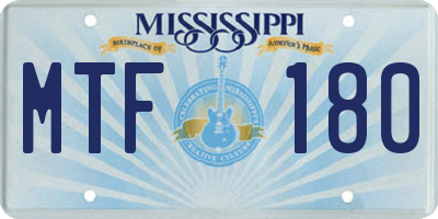 MS license plate MTF180