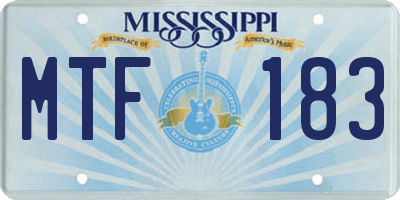 MS license plate MTF183