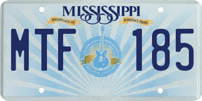 MS license plate MTF185