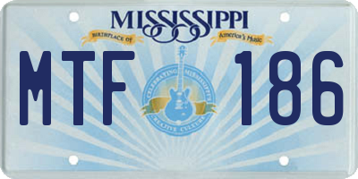 MS license plate MTF186