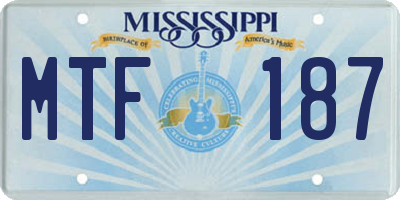 MS license plate MTF187