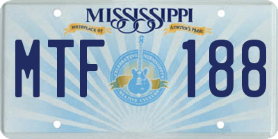 MS license plate MTF188