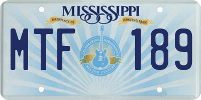 MS license plate MTF189