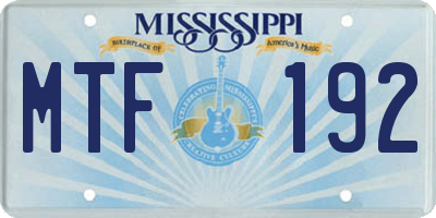 MS license plate MTF192