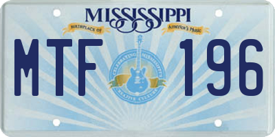 MS license plate MTF196
