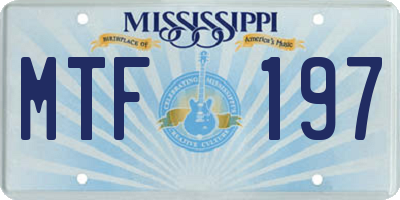 MS license plate MTF197