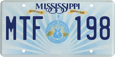 MS license plate MTF198